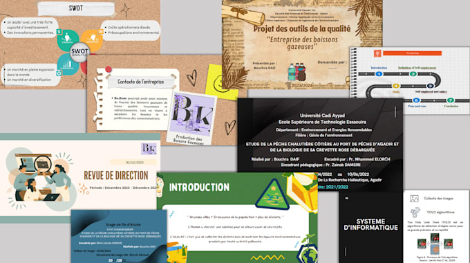 design a professional présentation in french and english