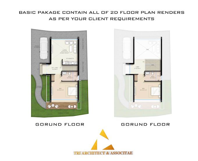 Render 2d and 3d floor plan in photoshop and sketchup vray by ...