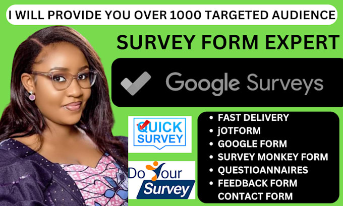 draw 5000 targeted respondents, questionnaires, typeform, jotform, google form