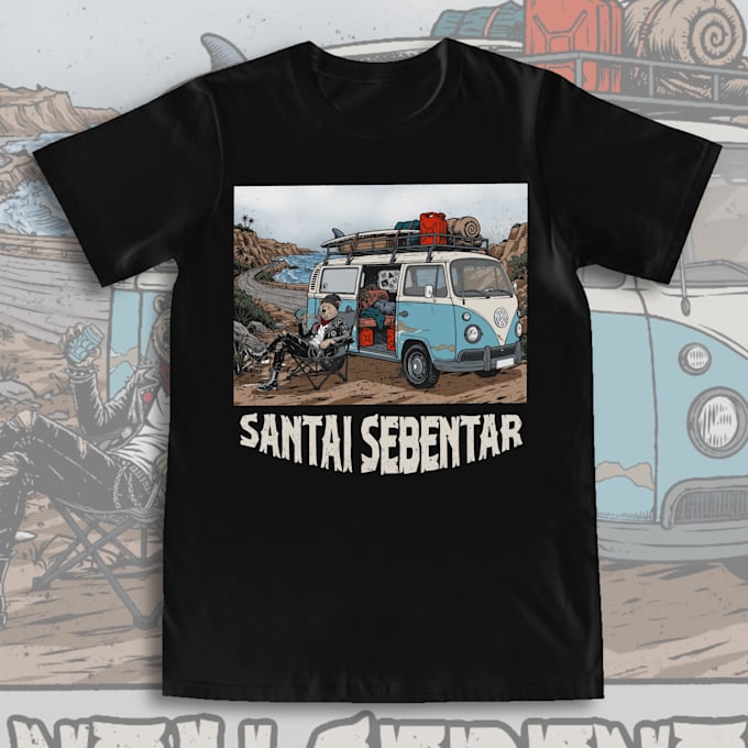 create tshirt design merchandise punk style illustration