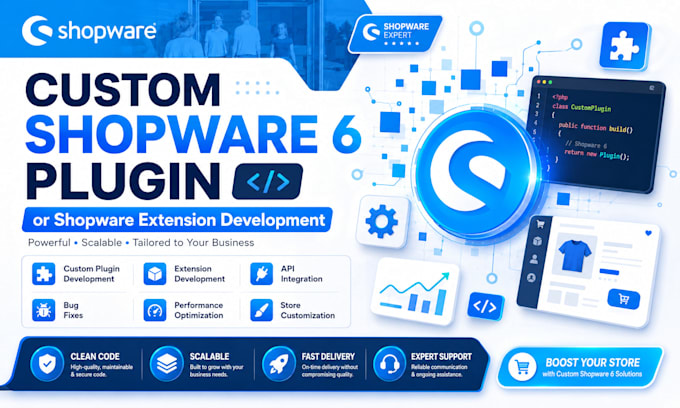 develop custom shopware 6 plugin or shopware extension