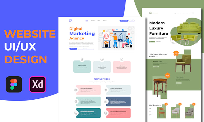 create figma website designs, website UI, and website mockups