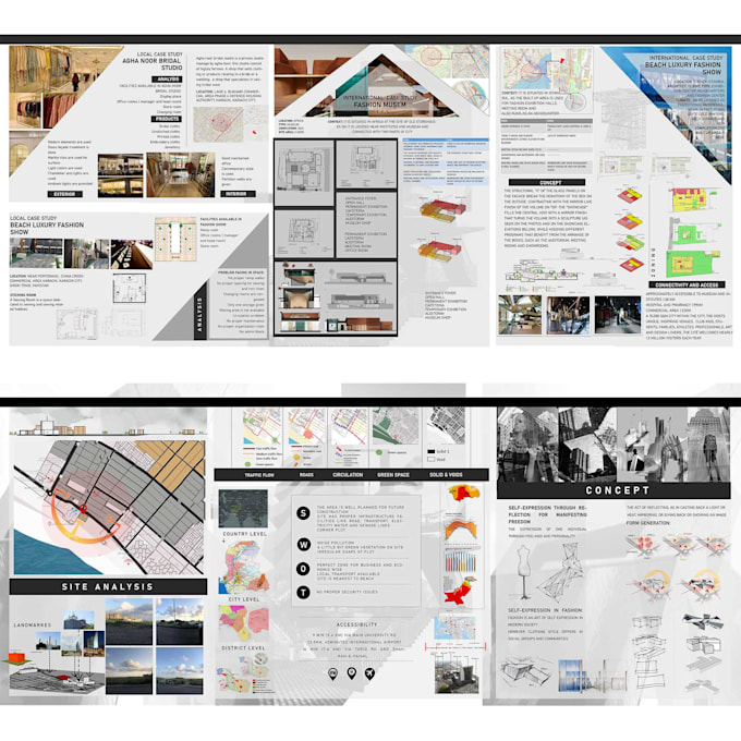 design architecture and interior presentation board or panel