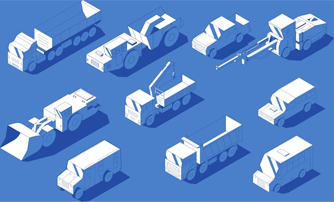 create stylized isometric illustration