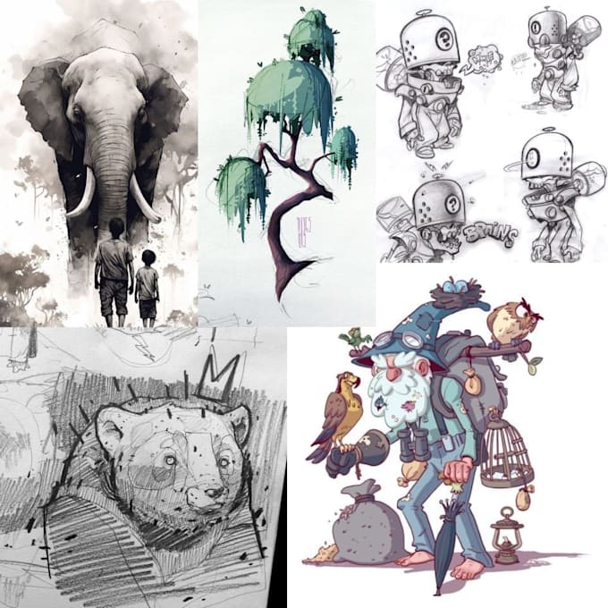 illustrations with different themes and styles