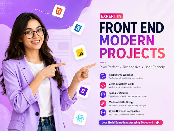 expert front end modern projects for responsive websites