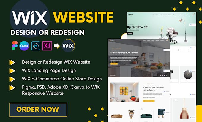develop wix website convert figma to wix canva xd PSD to wix