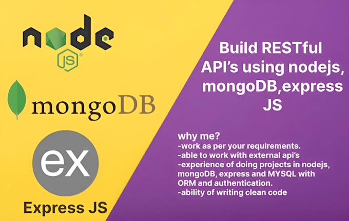 build website backend in nodejs, expressjs and mongodb