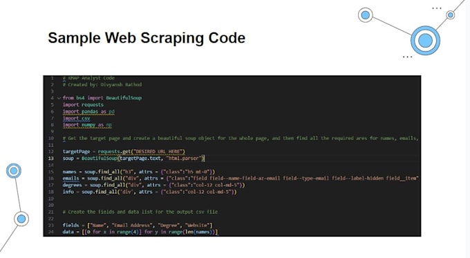 Create web scraping and data mining scripts in python by Dhrathod4 | Fiverr
