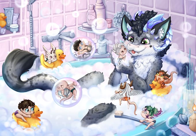 draw nsfw and sfw  furry anime illustration