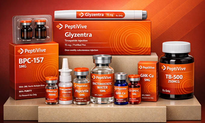 design peptide vial label and packaging design
