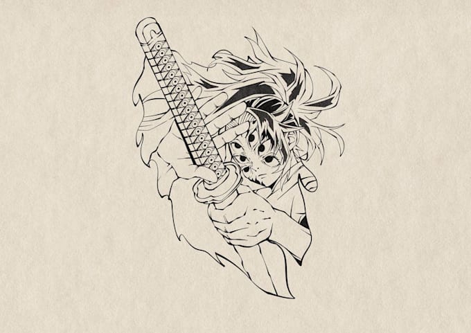 make custom tattoo anime into geometric design for you