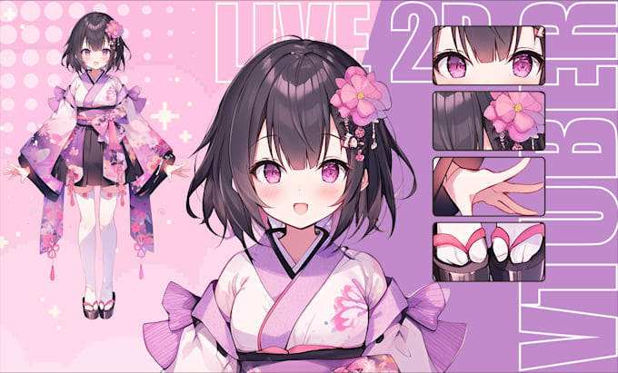 create high quality vtuber model in anime illustration for stream and live2d
