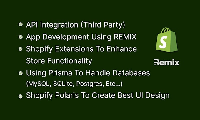 create custom shopify remix apps and integrate apis