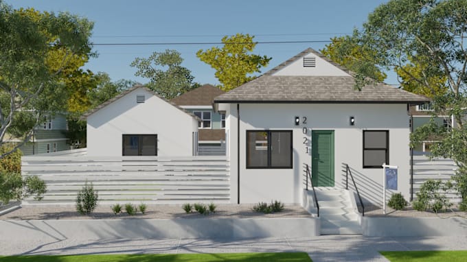 create 3d model and render exterior, interior, 3d floor plan