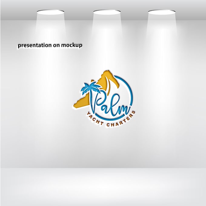 make premium attractive palm yacht charter logo design