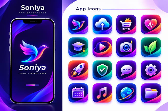 design modern and attractive app icon logo and splash screen