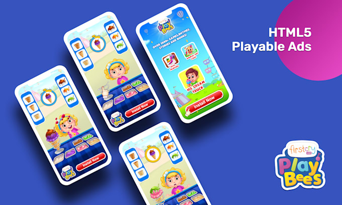 develop high performing playable ads for game, app or brand