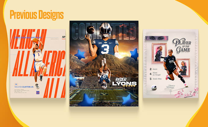 design sports graphics, commitments, templates, etc