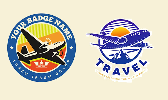 do create a modern and vintage business airplane logo design