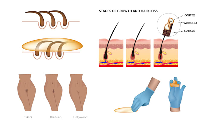 draw illustrations for manicures, waxing and others guide