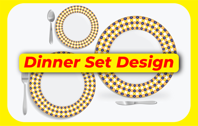 do ceramic dinner set decal art layout design