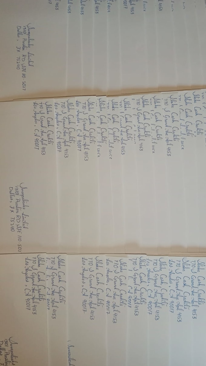 handwrites 1000 personalize cards and envelopes