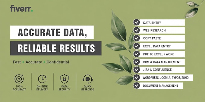 do accurate data entry, web research, copy paste, and excel work