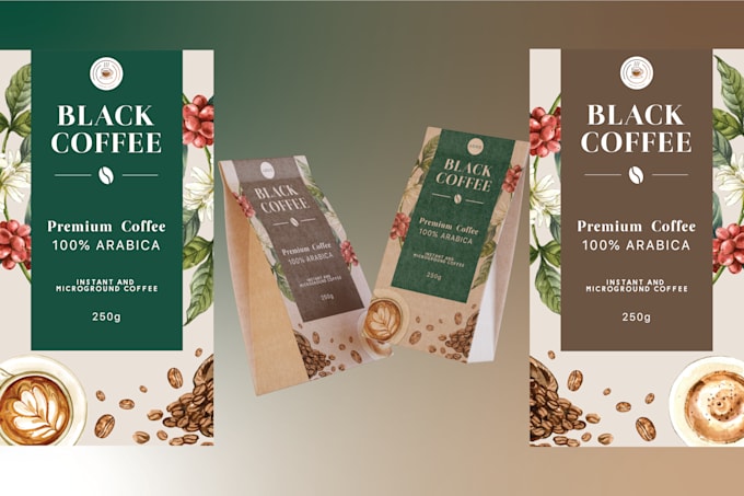 design premium coffee labels, coffee shop logo, branding, and product packaging