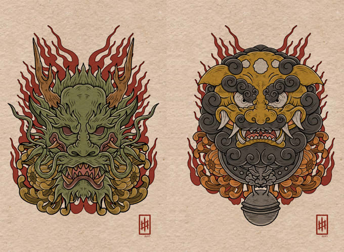 Create design traditional modern ukiyoe japanese art style by Tigajiwa ...