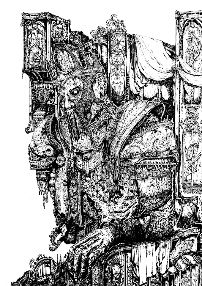 draw your character in a dark fantasy or manga style