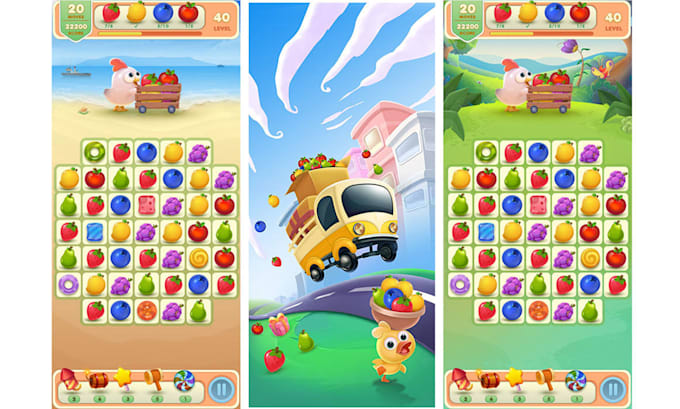 create 2d game art, game UI, game popup, 2d game