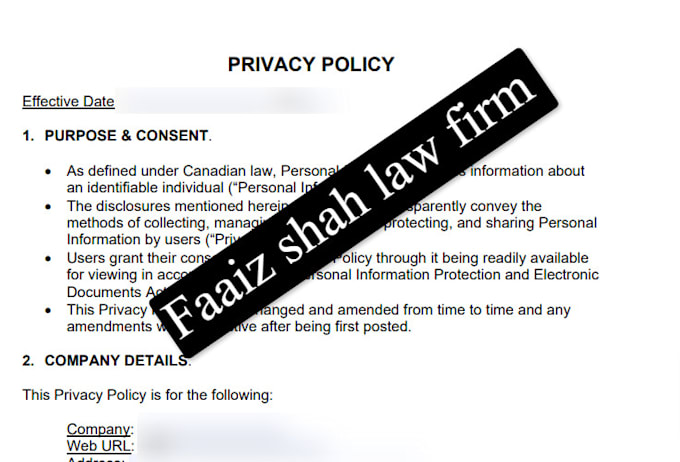 write custom terms conditions and privacy policy for you