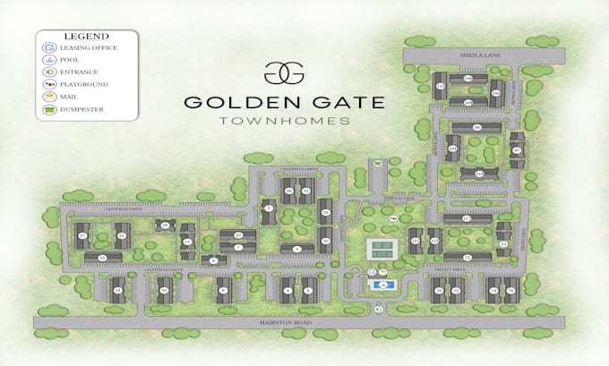render site plan, rv map, town plan, master plan