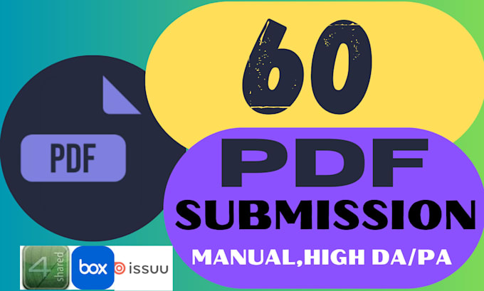 do 60 PDF submission jobs manually on high da,pa websites for off page SEO