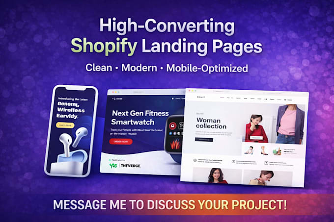 design a high converting shopify landing page with gempages, pagefly or shogun