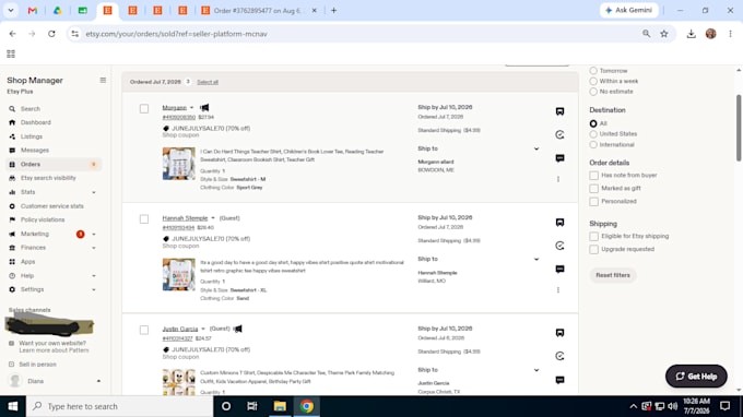pro etsy shop management and customer services