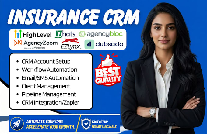 insurance agency CRM ezylnx agencybloc agencyzoom gohighlevel CRM automation