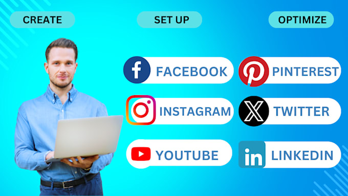create social media accounts, setup ig, optimize all business page