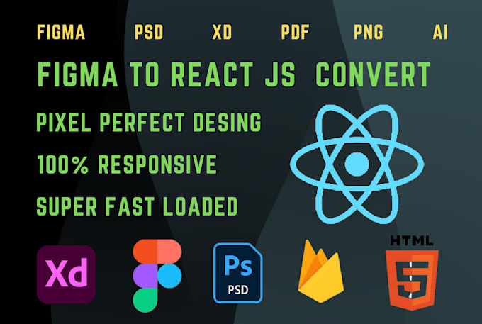 convert figma, xd, psd to react, next app and fix responsive bug on react app