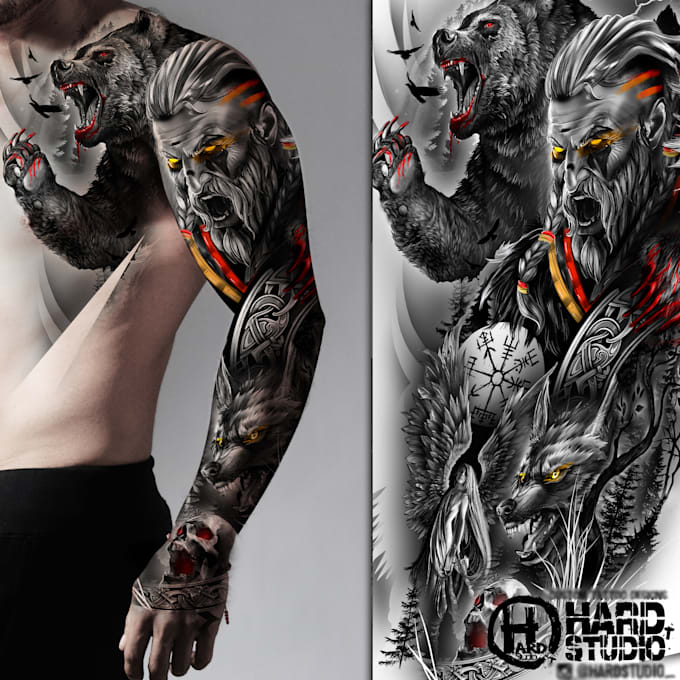 create your custom nordic  sleeve design based on your wishes