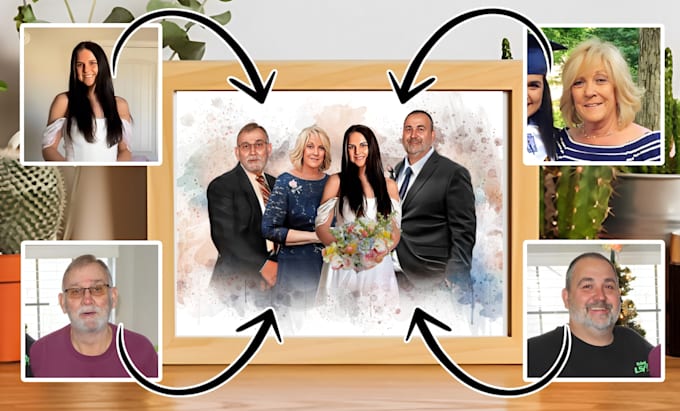 blend, manipulate, and merge to family portrait