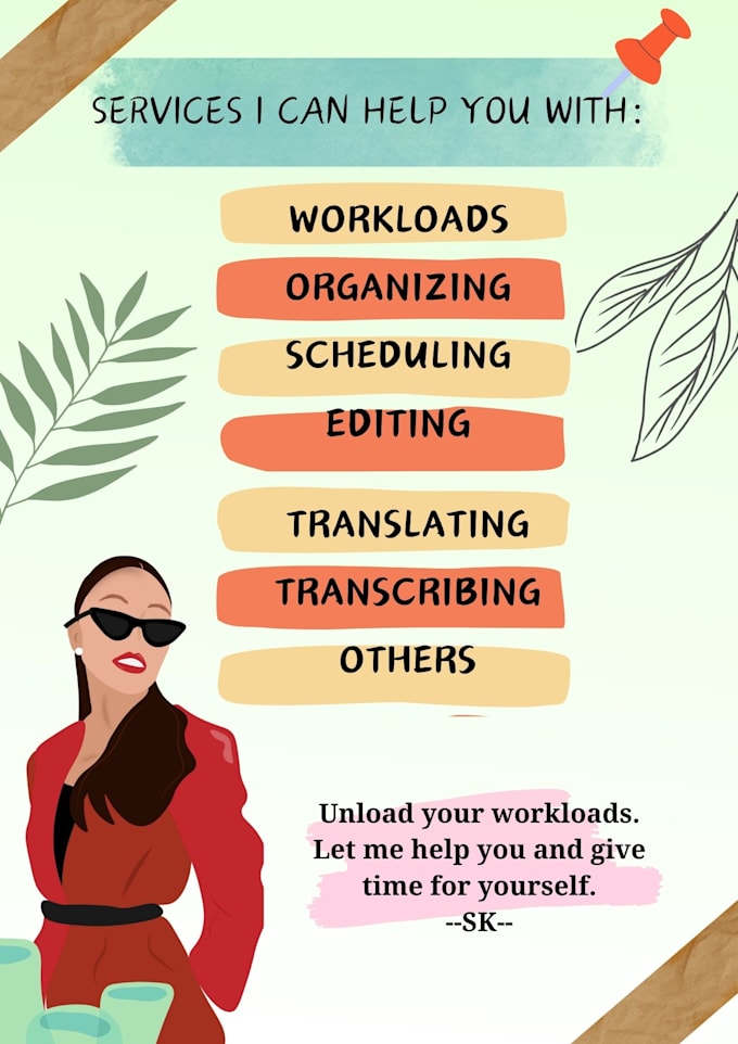 be your reliable virtual assistant or personal assistant