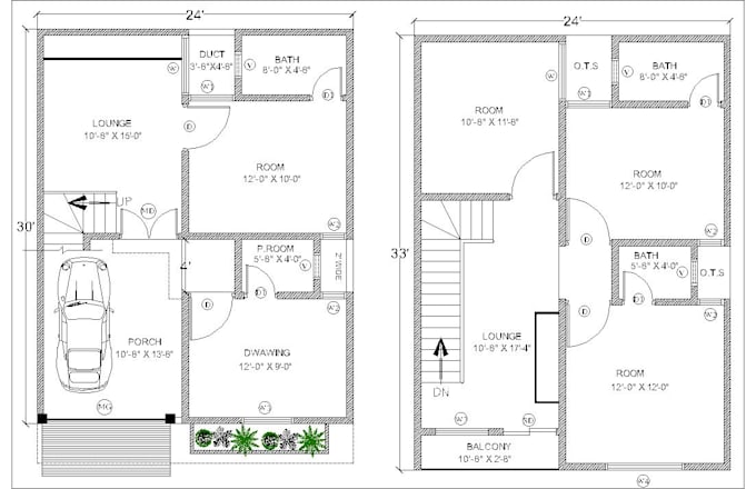create professional autocad 2d floor plans and house drawings