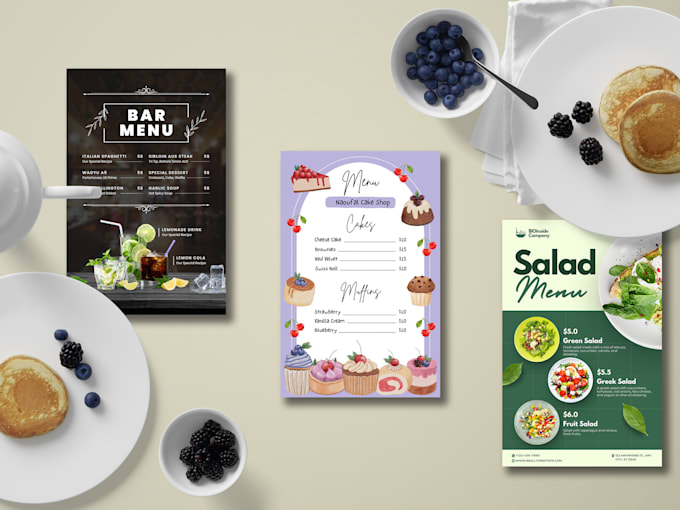 design professional and modern print menu