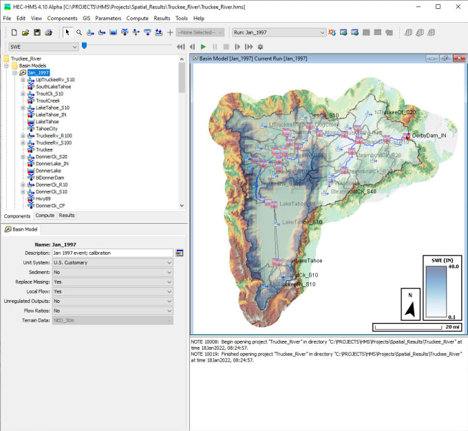 do hydrological modeling in hec hms and epa swmm