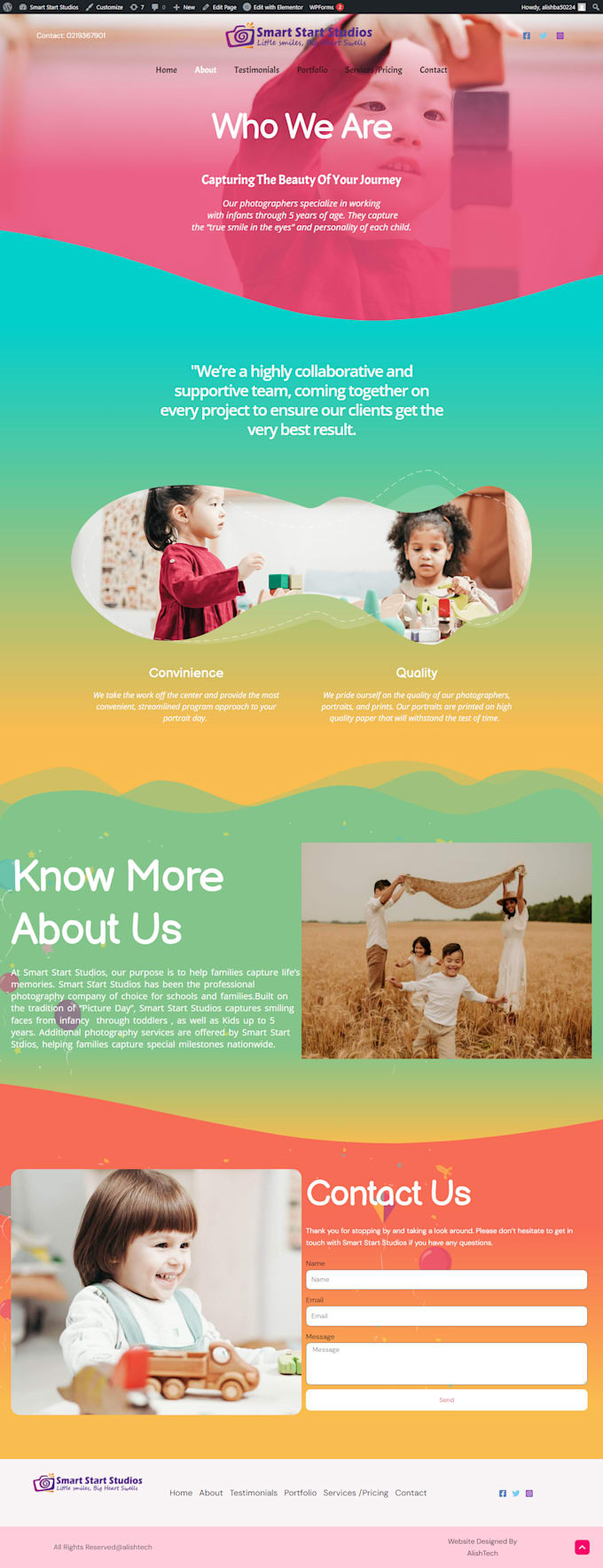 create a responsive wordpress photography website