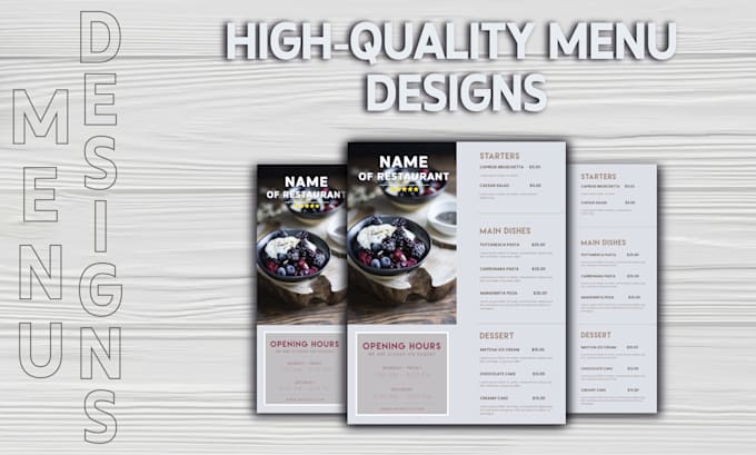 design an attractive restaurant menu design