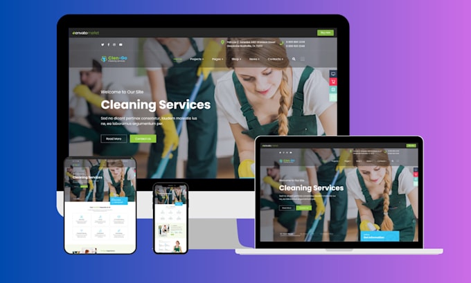 create cleaning business website using elementor