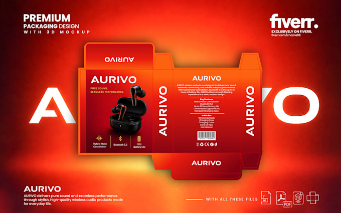 design print ready product packaging box and label from your ai image